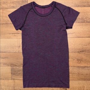Lululemon Size 6 Run Swiftly Purple Short Sleeve Tee Shirt Workout Train Fitness